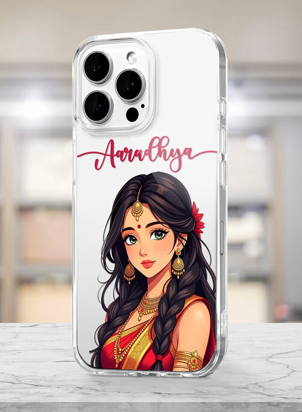 Personalized Traditional Indian Beauty Clear Phone Cover