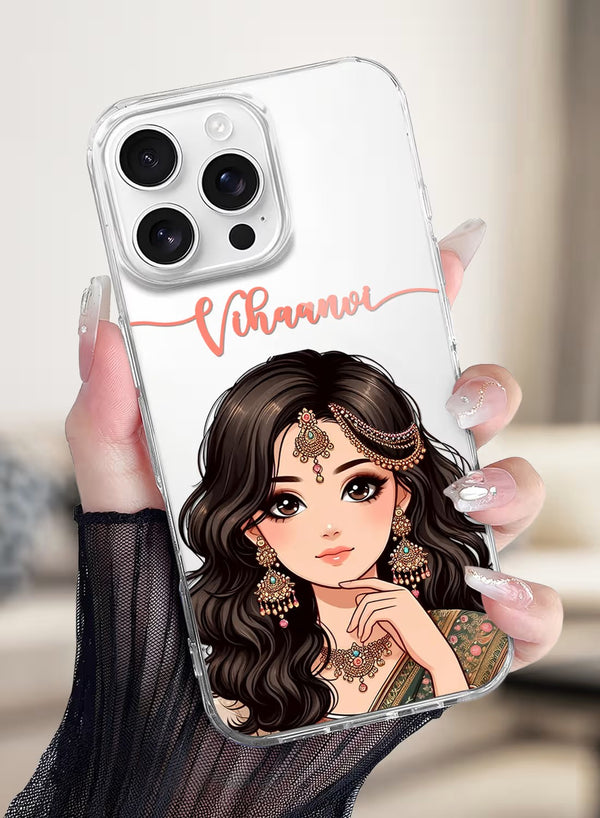 Custom Ethnic Beauty Portrait Personalized Clear Phone Case