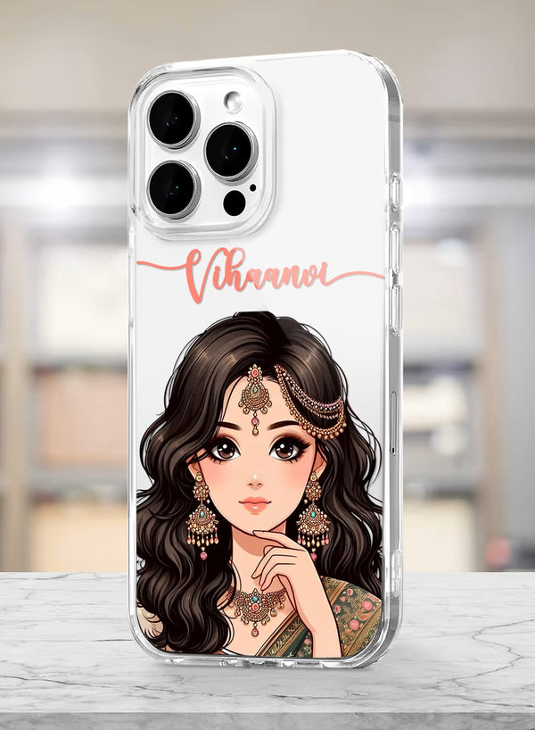 Custom Ethnic Beauty Portrait Personalized Clear Phone Case