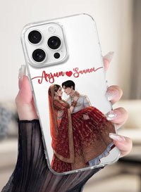 Personalized Royal Indian Wedding Couple Clear Phone Case