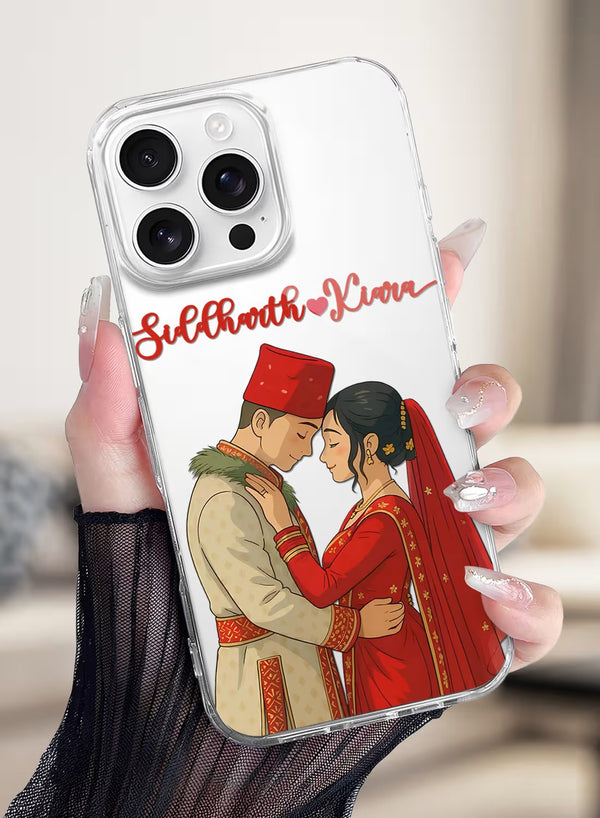 Personalized Indian Bride & Groom Wedding Portrait Case