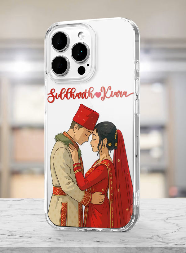 Personalized Indian Bride & Groom Wedding Portrait Case