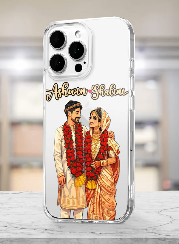 Personalized Indian Traditional Wedding Couple Clear Case
