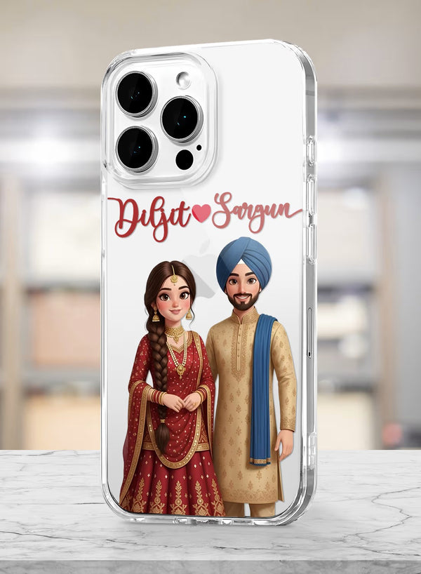 Personalized Ethnic Bride & Groom Couple Clear Case
