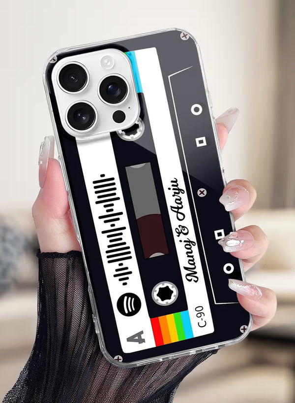 Vintage Cassette Tape Music Theme Personalized Clear Case
