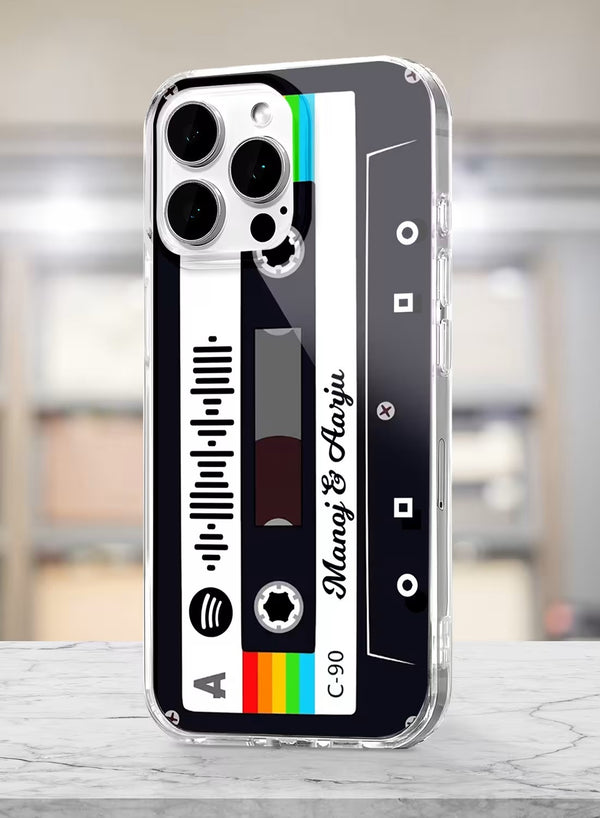 Vintage Cassette Tape Music Theme Personalized Clear Case