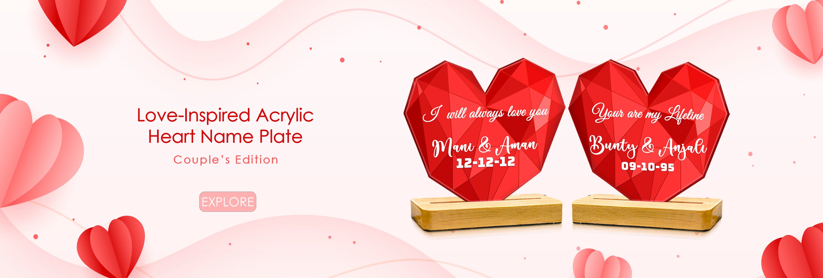 Fashionury personlized heart shape name plate - Gift for loved one