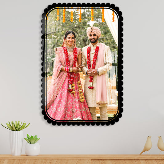 Buy Online Personalized acrylic wall photo frame with unique design – gift for home décor and wedding couple gift
