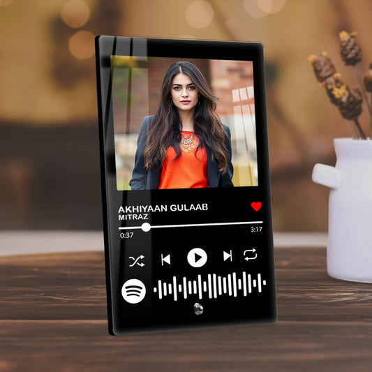 Buy Custom Spotify Glass Acrylic Frame with Picture and Song Link – Music Gift for Couples by Fashionury