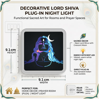 Shiv Ji Neon Art Plug-In Acrylic LED Night Lamp | Fashionury