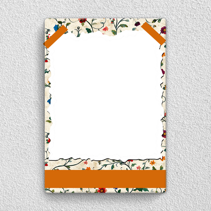 Preview of Personalised couple acrylic wall frame with two circular wedding portraits and royal floral border design