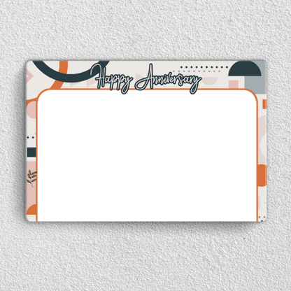 Preview of Happy Anniversary family landscape acrylic wall frame with festive photo and modern design