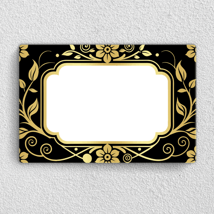 Royal family portrait acrylic wall frame with gold floral border and ornate design