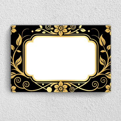 Royal family portrait acrylic wall frame with gold floral border and ornate design