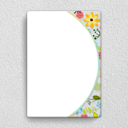 Preview of Personalised couple acrylic wall frame with romantic portrait and vibrant floral border design