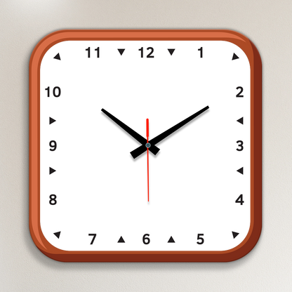 Acrylic Wall Clock- Brown Frame