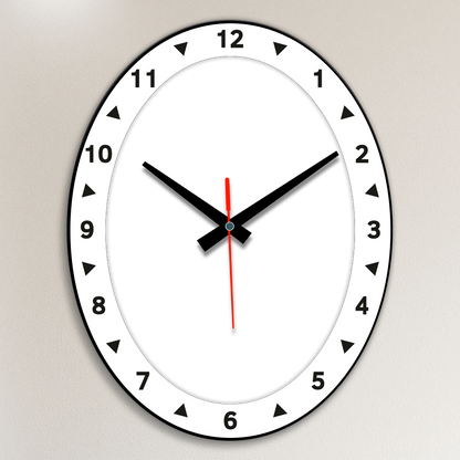 Acrylic Wall Clock- Black Oval