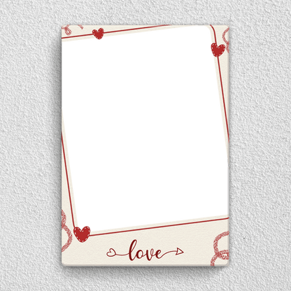 Preview of Personalised Love couple acrylic wall frame with portrait, names and heart border design for anniversary gift