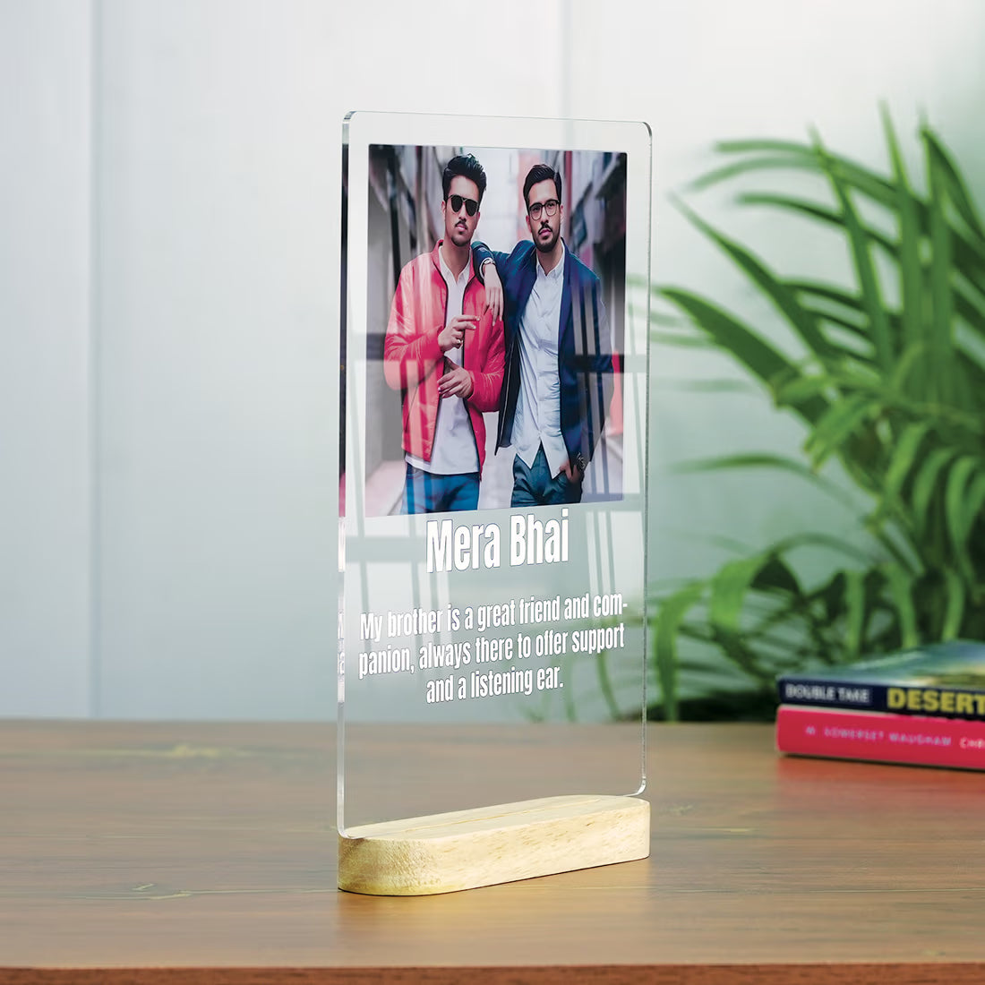 Side View of Acrylic Photo Frame with Text and Message - Fashionury