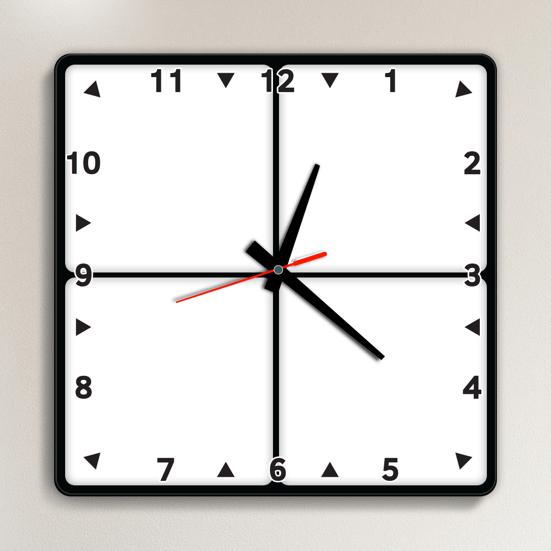 Preview of Personalized Acrylic Wall Photo Clock with 4 custom Square Frames Collage for home decor