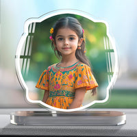 Acrylic Car Dashboard Photo Frame- Point Circle