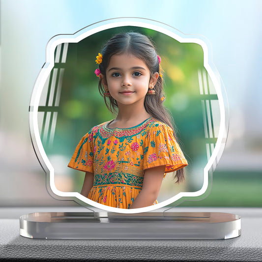 Buy Online Fashionury Car Decor Acrylic Car Dashboard Photo Frame- Point Circle