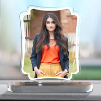 Acrylic Car Dashboard Photo Frame- Ribbon Portrait