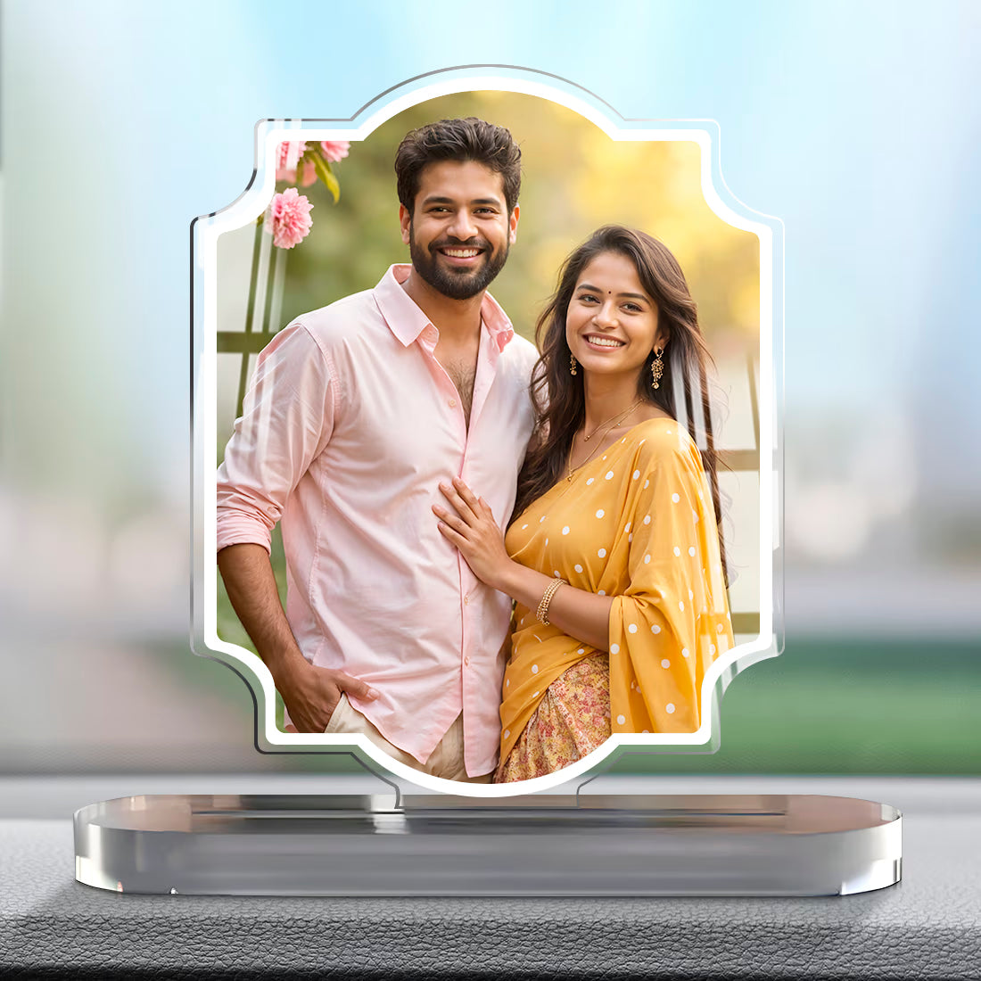 Buy Online Fashionury Car Decor Acrylic Car Dashboard Photo Frame- Vitange Portrait