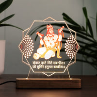 Acrylic LED Hanuman Ji  Lamp - Wooden Stand