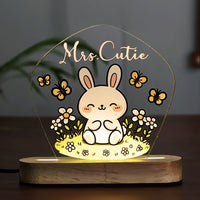 Acrylic Name Lamp with LED Base – Bunny
