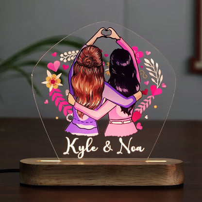 Buy Online Fashionury Custom Name Acrylic Name Lamp with LED Base – Friends Forever