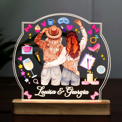 Buy Online Fashionury Custom Name Acrylic Name Lamp with LED Wooden Base - Gift Bestie
