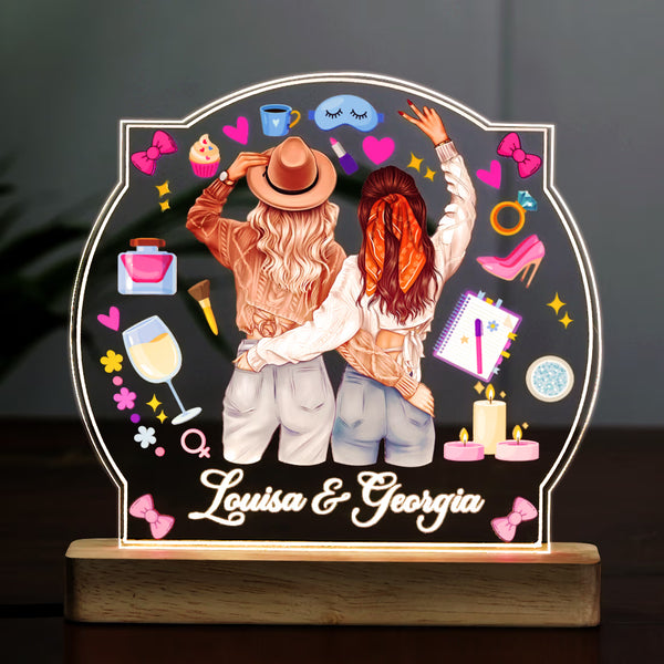 Acrylic Name Lamp with LED Wooden Base - Gift Bestie