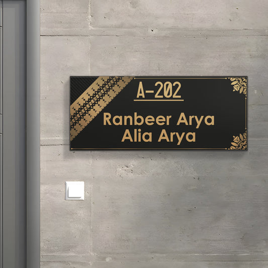 Buy Online Fashionury Name Plate Acrylic Name Plate- Black Luxury