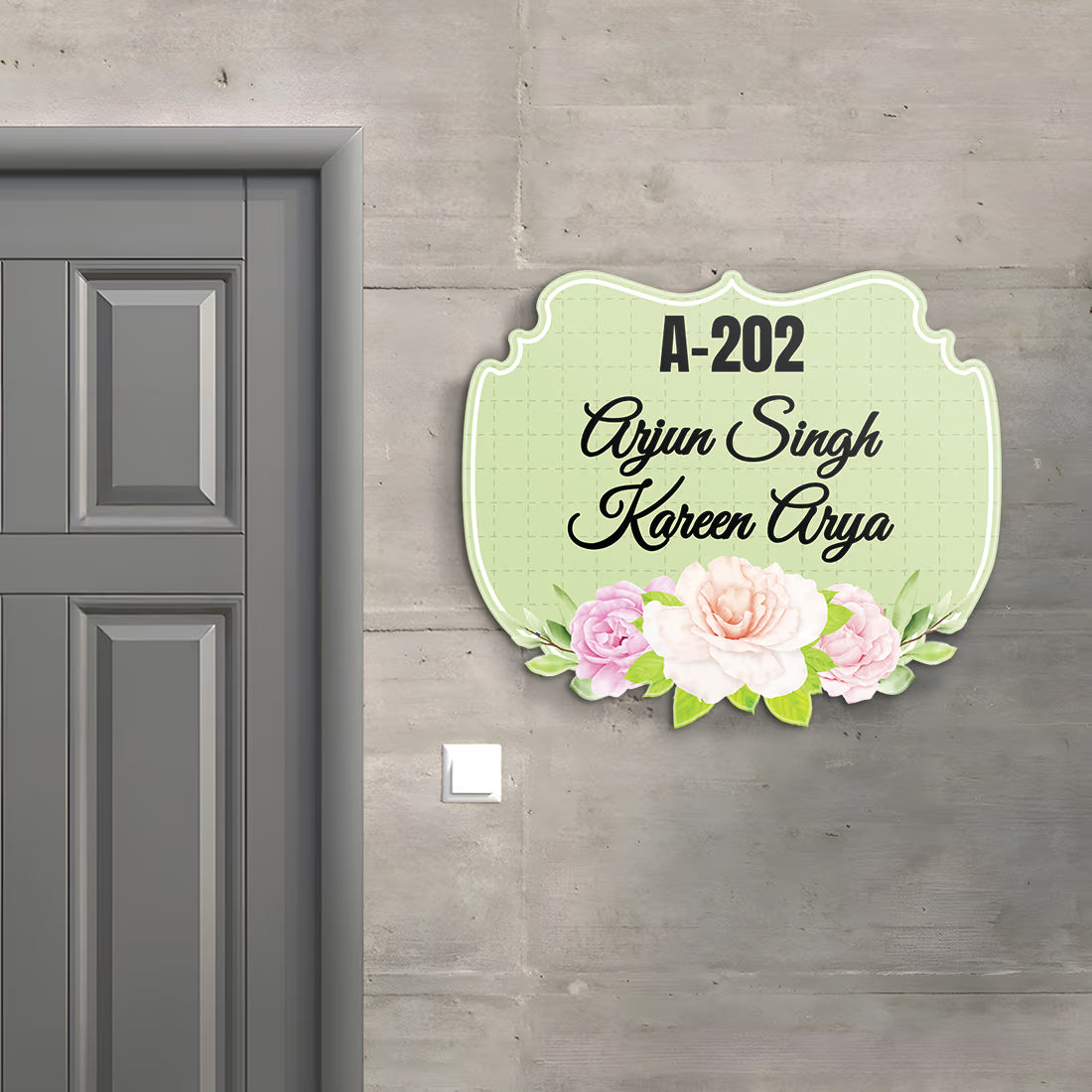 Buy Online Fashionury Name Plate Acrylic Name Plate- Flowers