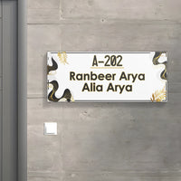 Acrylic Name Plate- White Abstract