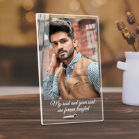 Acrylic Photo Frame – Text White (Portrait)