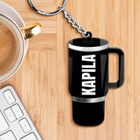 Acrylic Premium Custom Keychain Black Tumbler