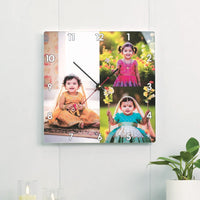 Acrylic Wall Clock - 3 Photo Collage