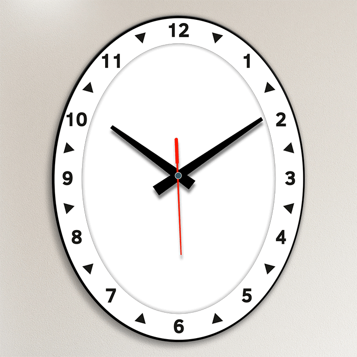Buy Online Fashionury Clock Acrylic Wall Clock- Black Oval