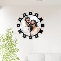 Acrylic Wall Clock- Black Square Circle