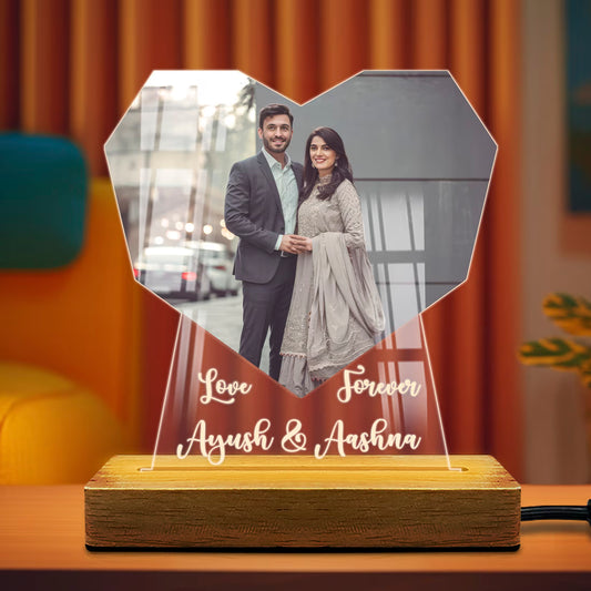 Buy Online Fashionury Print & Engrave Engraved Acrylic LED Photo Lamp - Heart Shaped