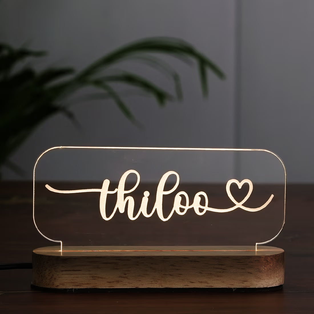 Buy Online Fashionury Custom Name Engraved Name LED Night Lamp – Heart Name