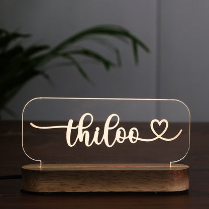 Buy Online Fashionury Custom Name Engraved Name LED Night Lamp – Heart Name