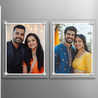 Interchangeable Photo Magnet Frames Set of 2
