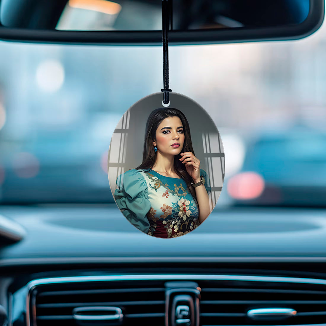 Buy Online Fashionury Car Decor Personalized Acrylic Photo Car Hanging - Oval