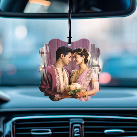 Buy Online Fashionury Car Decor Personalized Acrylic Photo Car Hanging -  Round Square
