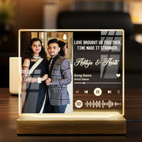 Personalized Acrylic Spotify LED Plaque Lamp - Wooden Base D7