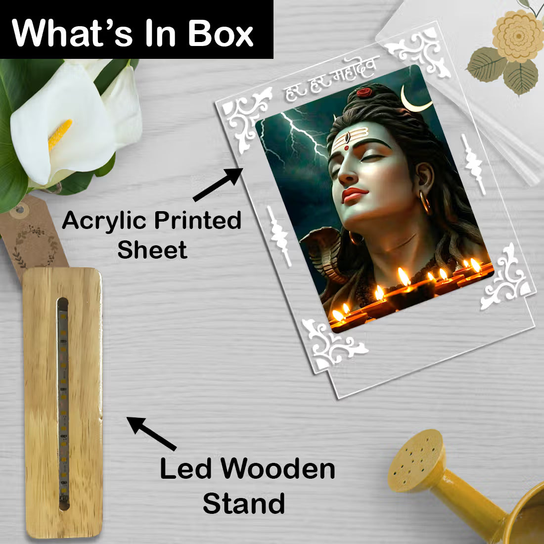 Buy Online Fashionury Acrylic Spiritual Lamp Shiva's Acrylic Led Lamp - Wooden Stand-D1
