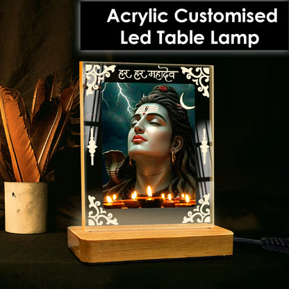 Buy Online Fashionury Acrylic Spiritual Lamp Shiva's Acrylic Led Lamp - Wooden Stand-D1